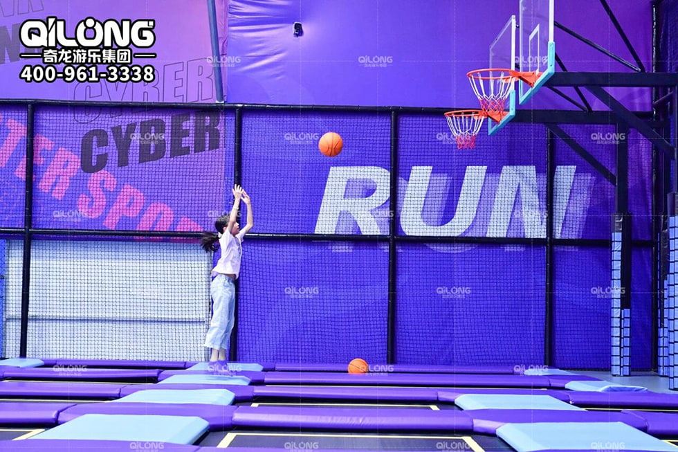 trampoline equipment with basketball